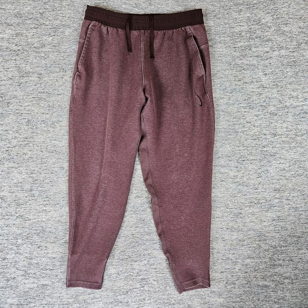 Nike Yoga Dri-Fit Men's Medium Restore Sweatpants Jogger Maroon Cropped CU6782